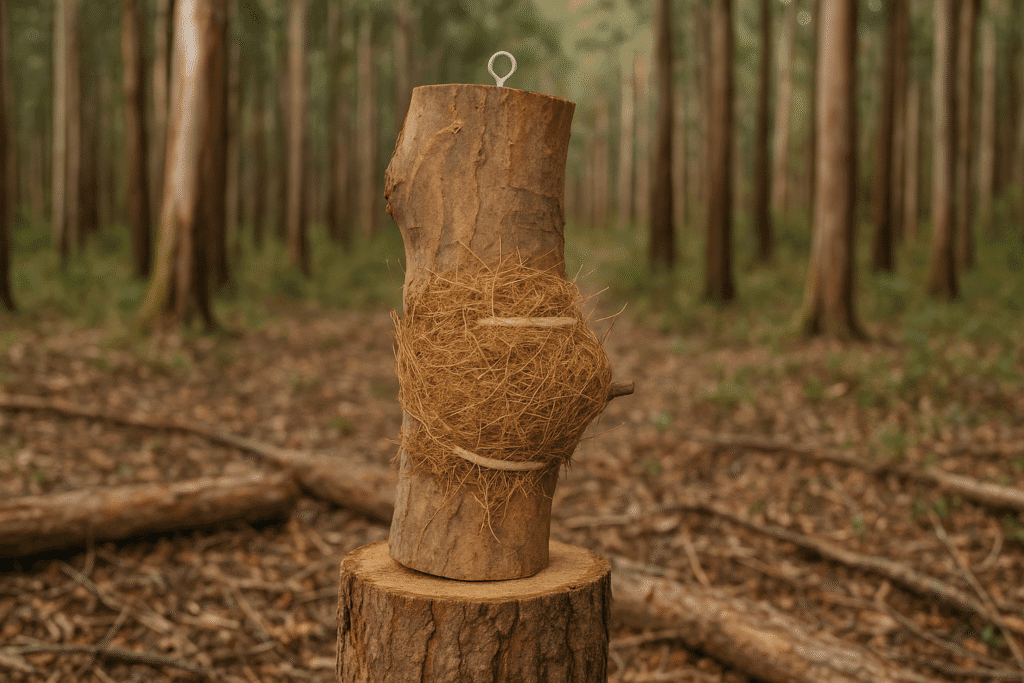 O tronco de eucalipto não pode ser utilizado in natura, além de precisar de cuidados extras até ficar adequado para ser utilizado no plantio das orquídeas.