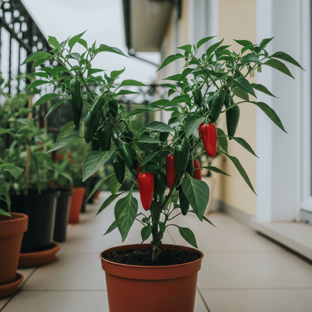 A pimenta Jalapeño é literalmente um toque da culinária mexicana florescendo na sua casa. Com sua ardência moderada é ideal para receitas de sabor intenso.